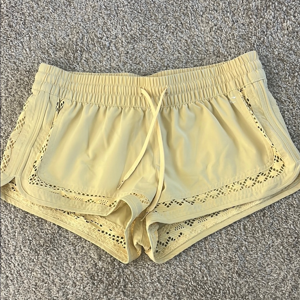 O'Neill High Waist Yellow Shorts with Elastic Waistband